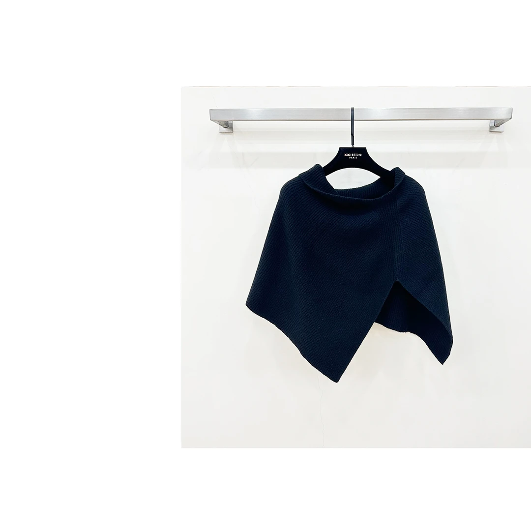 【西西高定】高级感羊毛针织披肩外搭