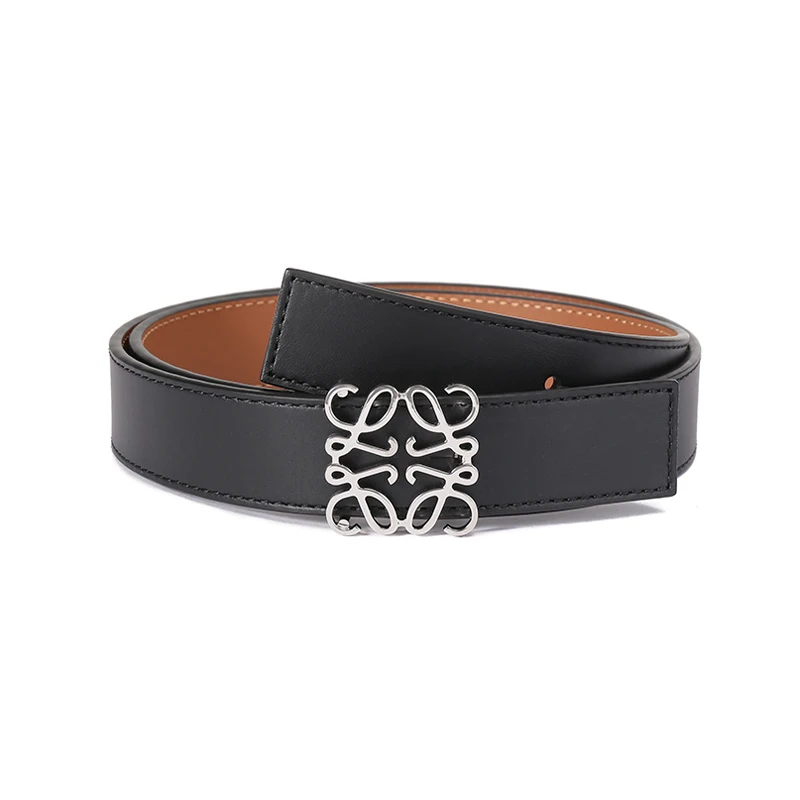 Loewe 罗意威 女士牛皮革Anagram搭扣板扣式双面腰带 E619Z26X03