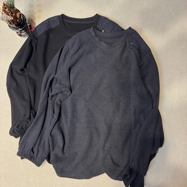 韩系冷淡系深灰色圆领长袖套头百搭通勤显瘦打底衫上衣