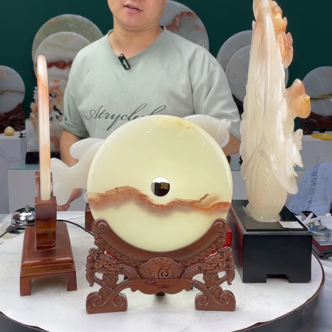 砖雕帝***厂20 cm平安扣精美摆件