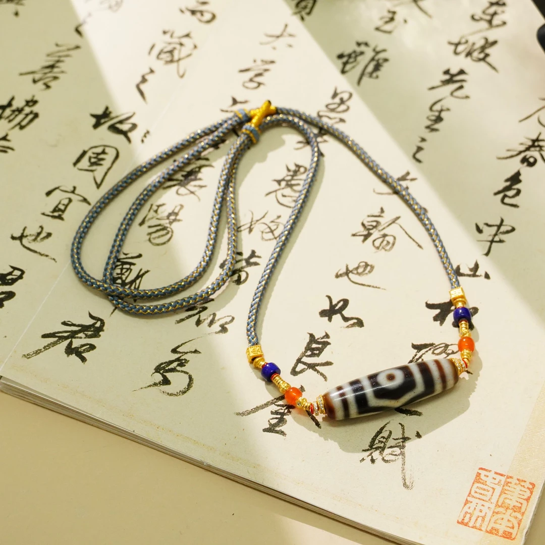【不二】莲花三眼天珠DIY项链（多样性发）