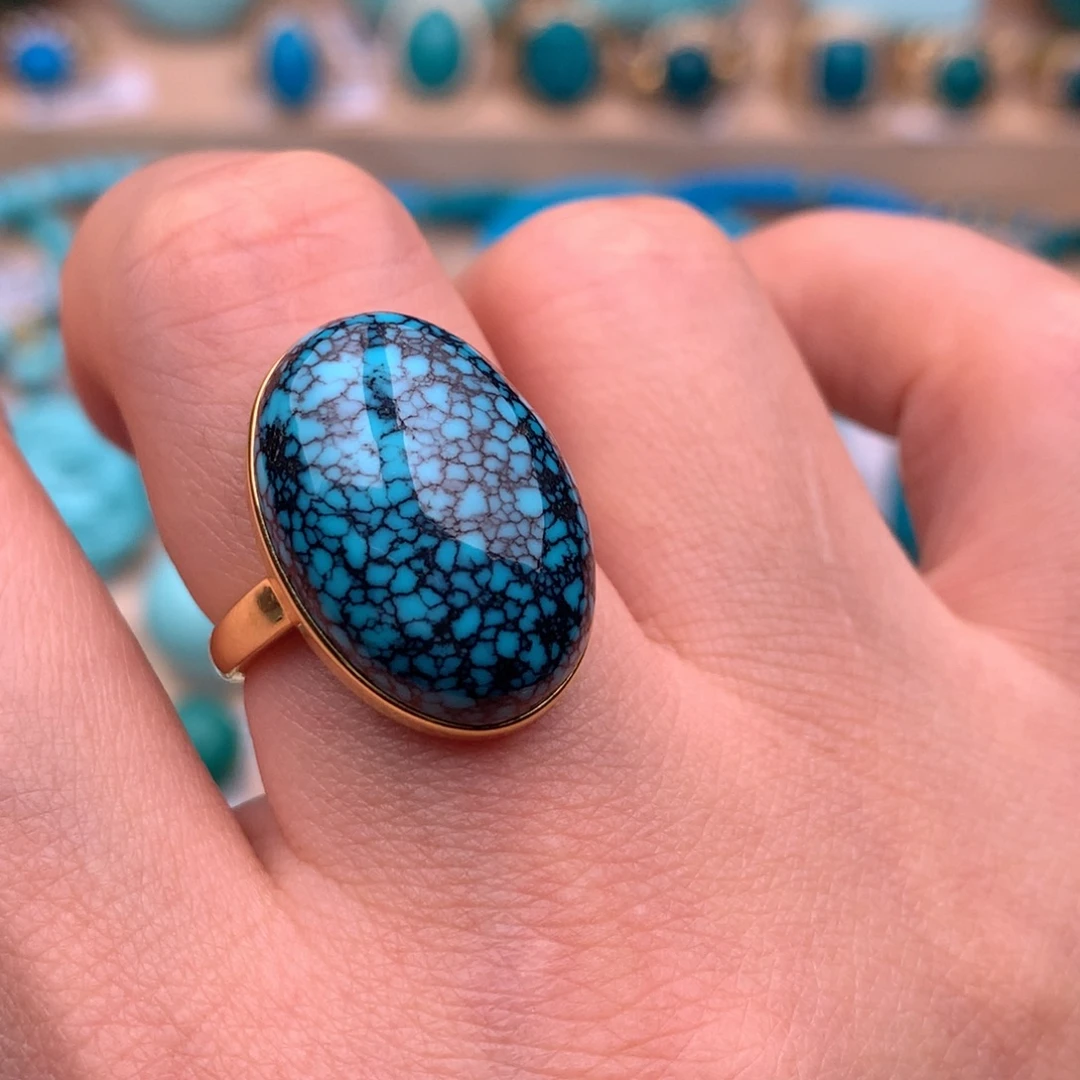 绿松石18K金镶嵌珠宝奇石