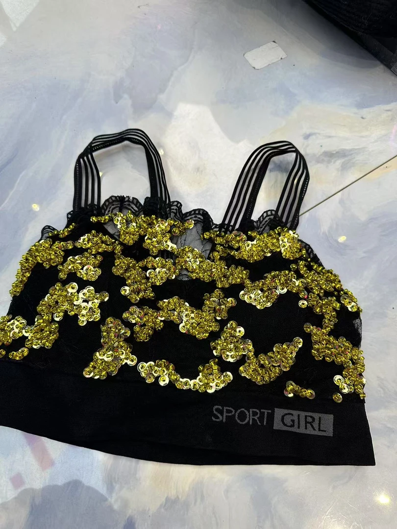 3012 通勤网红短款时尚百搭女士黑色无袖轻奢打底美背吊带