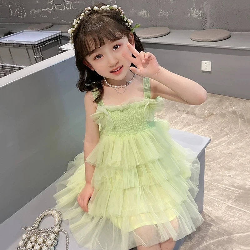 19-1时尚款清新女童连衣裙（听号下单）断码女童蓬蓬网纱洋气公主裙