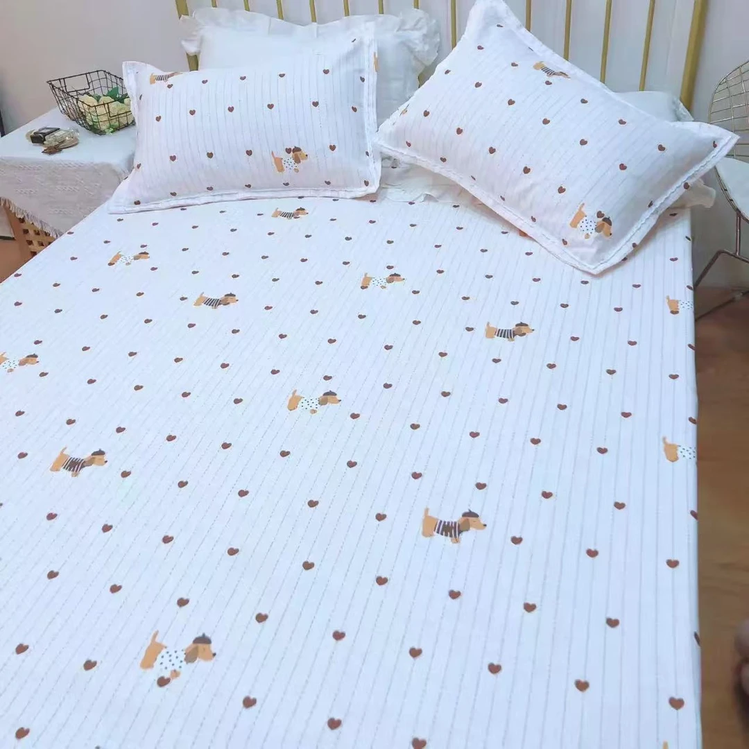 新款家用原棉老粗布夏季床单凉席柔软透气床单枕套三件套