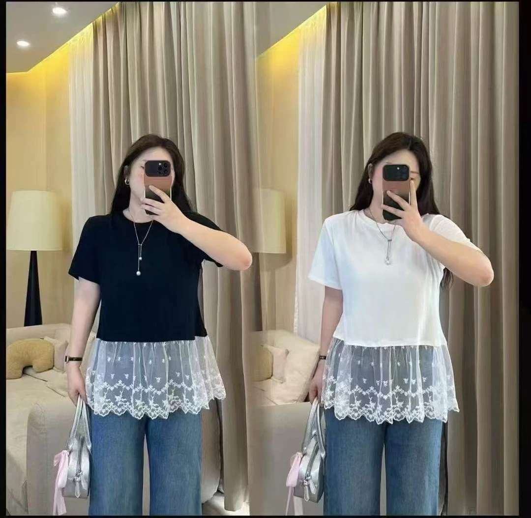 熙泽家孤品宽松连衣裙牛仔蕾丝洋气气质夏季no退no换（备注编码）