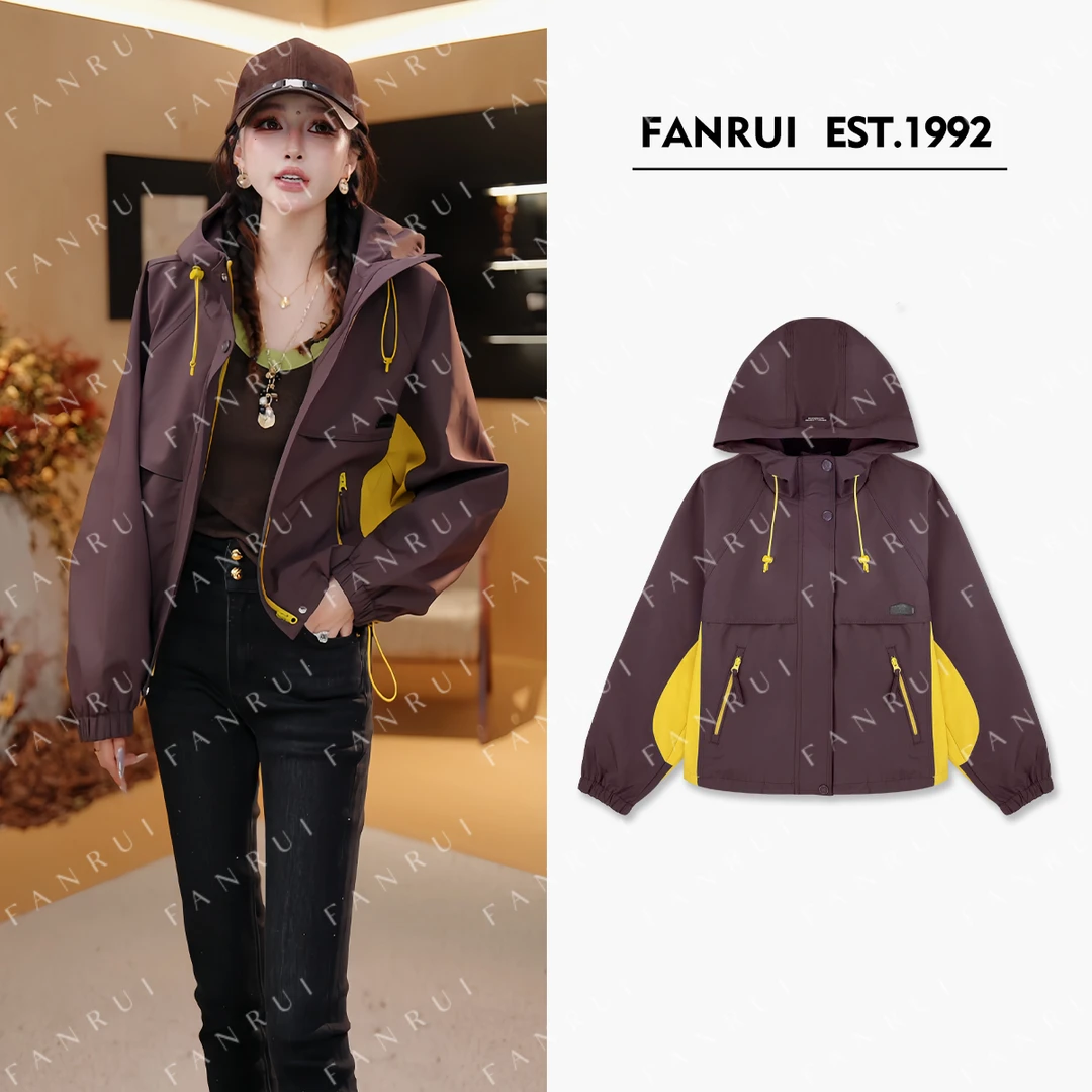 FANRUI/泛芮「双幕之迹」双色拼接时尚高级感冲锋衣外套B18438