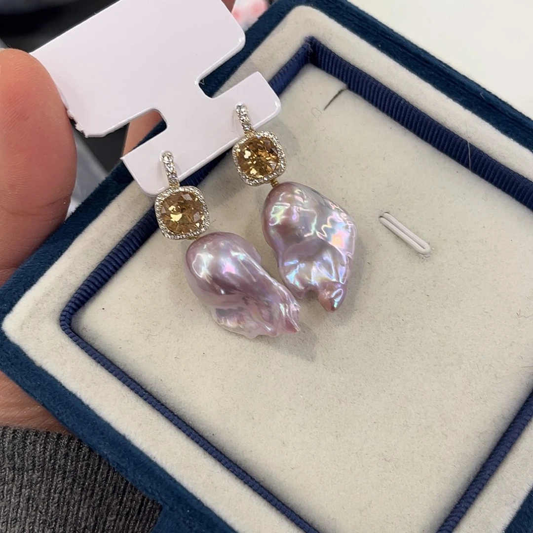 淡水珍珠耳饰合金