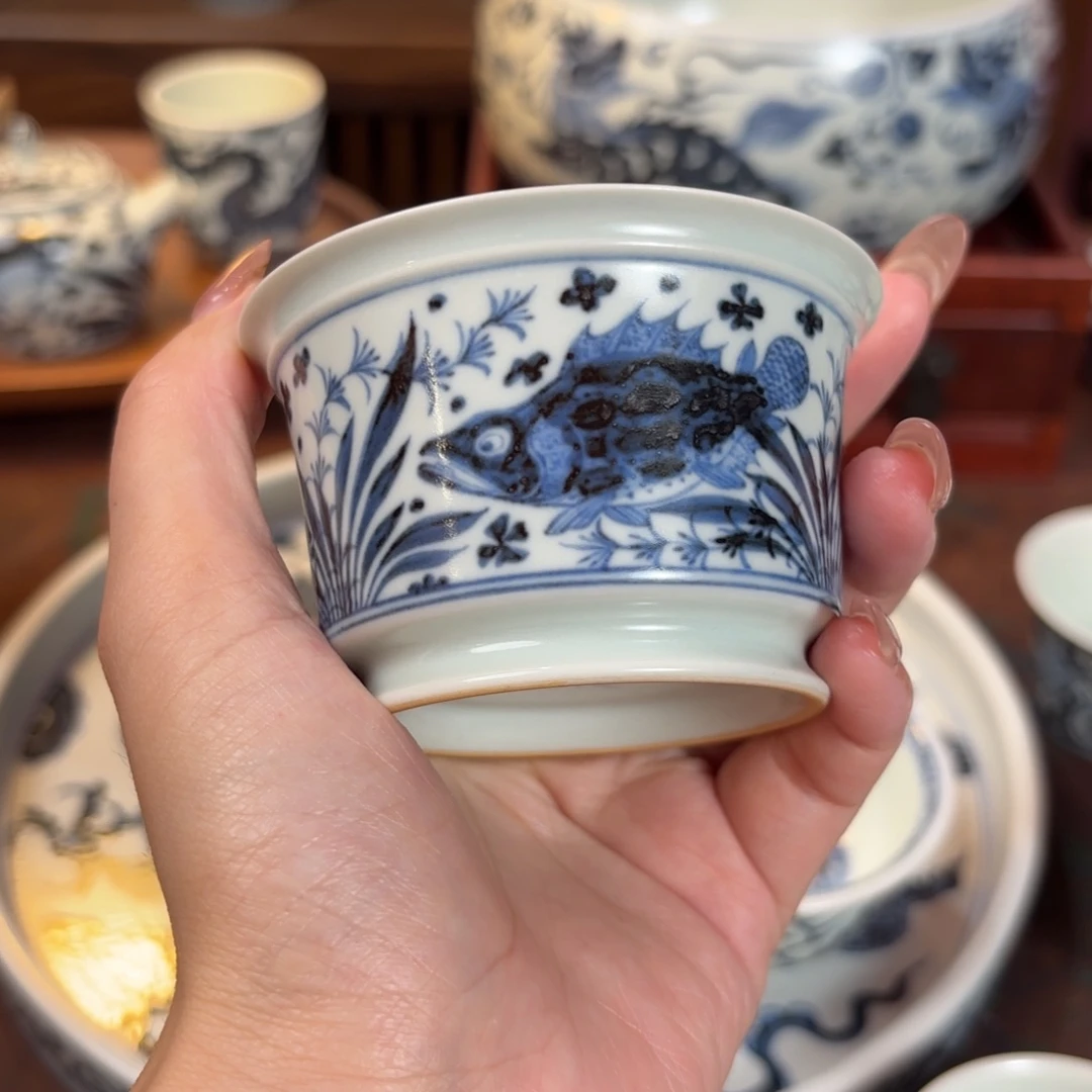 博陵造物鱼藻杯子