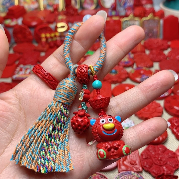 天然辰砂工艺品朱砂包包挂
