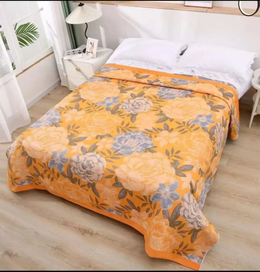 【月季花开】150*200cm床盖多功能小盖毯