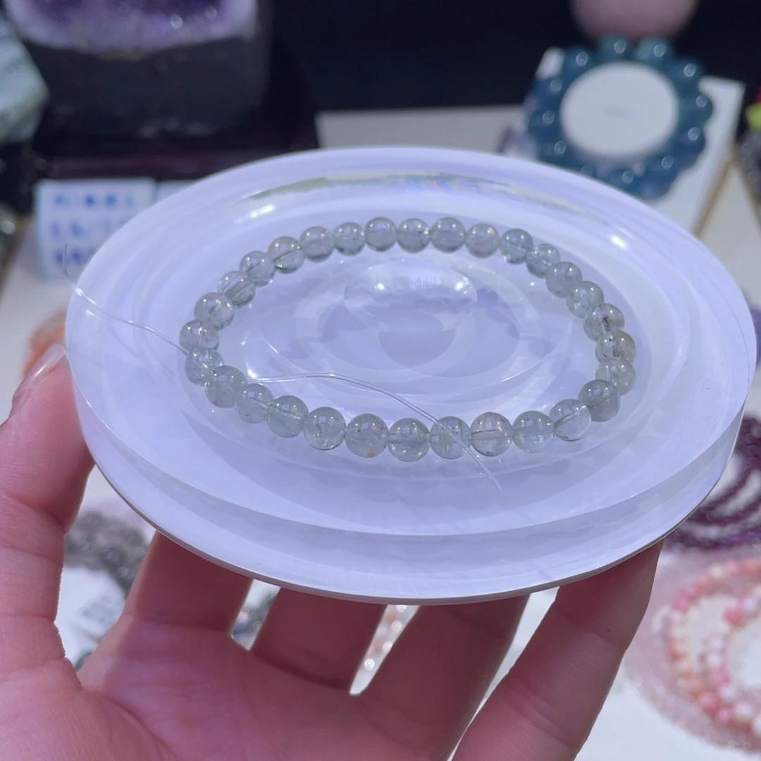 未镶嵌手链水晶绿底阿鲁沙6mm