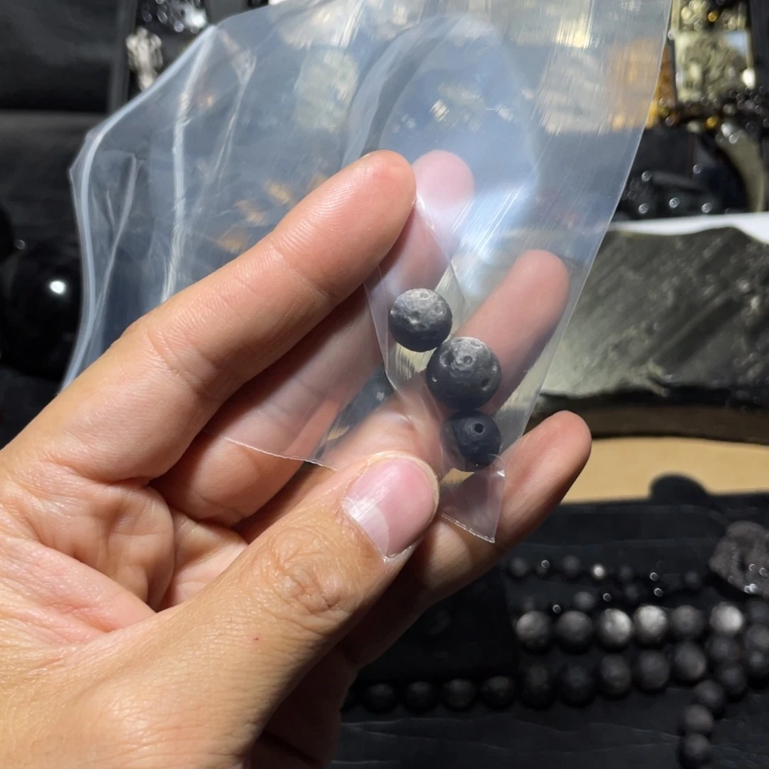 黑曜岩珠宝奇石未镶嵌深**空