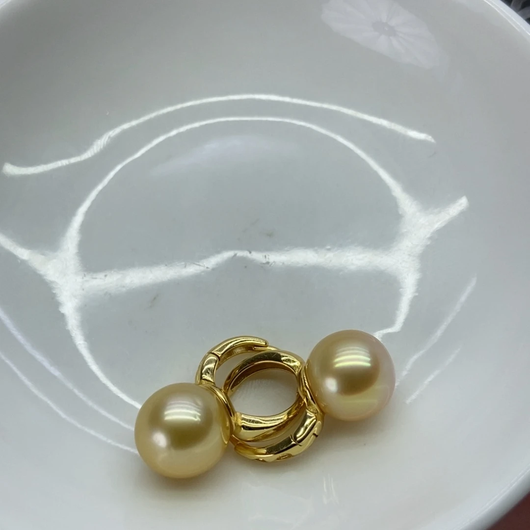 银S925镶嵌海水珍珠耳饰