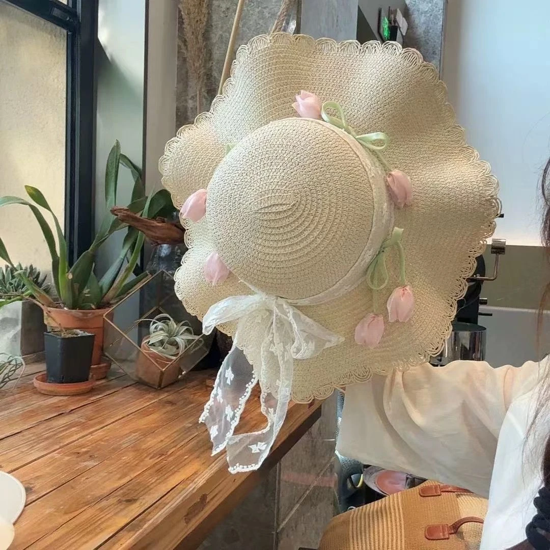 【蕾丝草帽帽合集】韩版度假风草帽防晒遮阳草帽显脸小