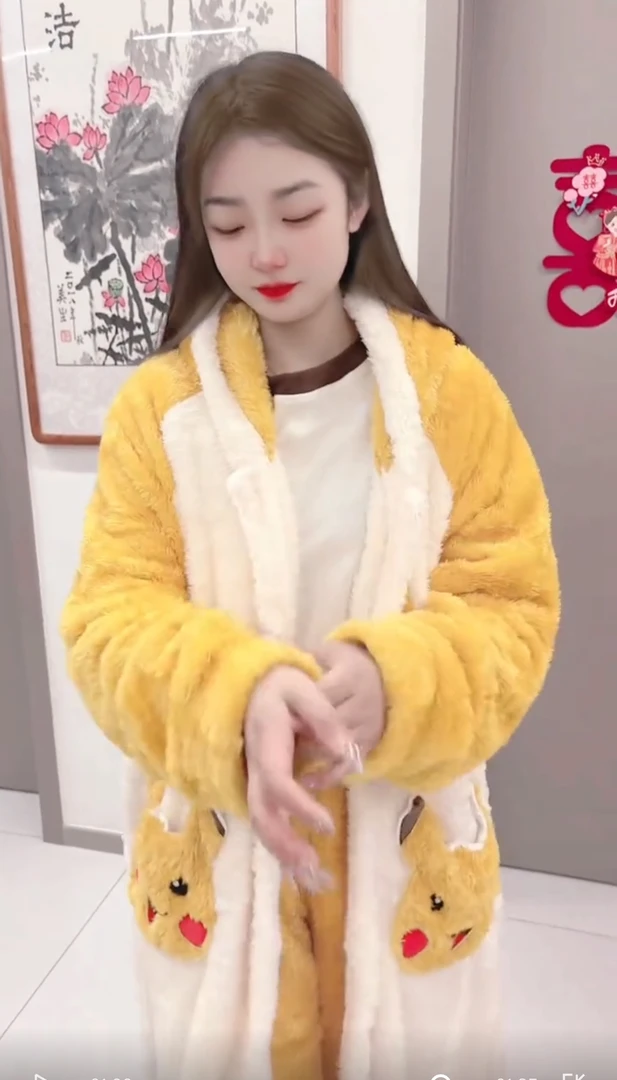 【LZW】春季卡通设计情侣睡衣套装加厚法兰绒家居服