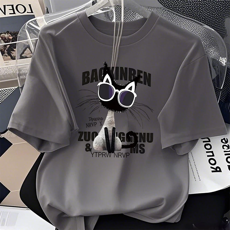 【6-2】2025纯棉男女同款纯棉T恤短袖t恤男女夏季ins潮牌潮