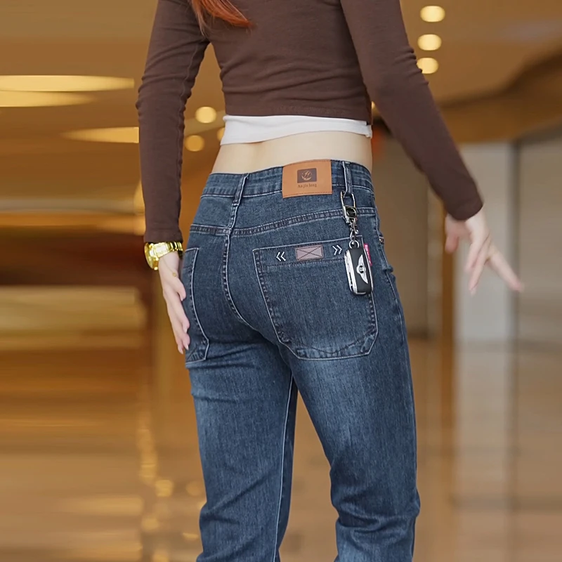 2025复古灰直筒舒适百搭牛仔裤男弹力修身男士长裤潮流男牛仔裤子