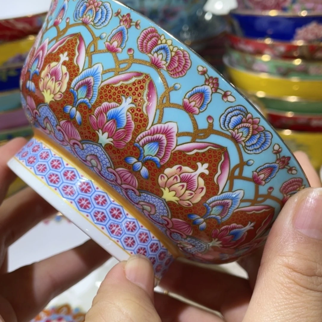 珐琅景德镇陶瓷湖蓝4.5