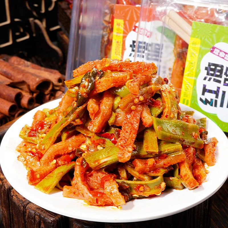 【豆有味】老长沙特色红油三脆贡菜魔芋黄瓜开胃即食香辣脆爽凉拌菜