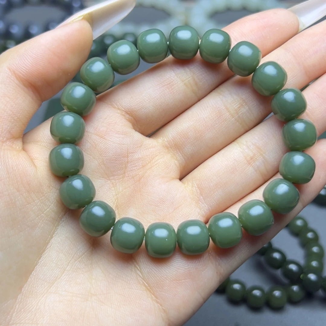 和田玉未镶嵌手串沙枣青蓝调11