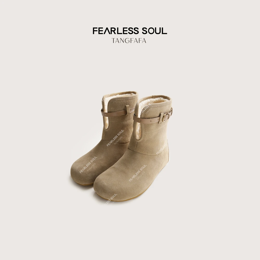 唐发发TFF复古时尚百搭勃肯风牛皮简约大方雪地靴 825FU240 *