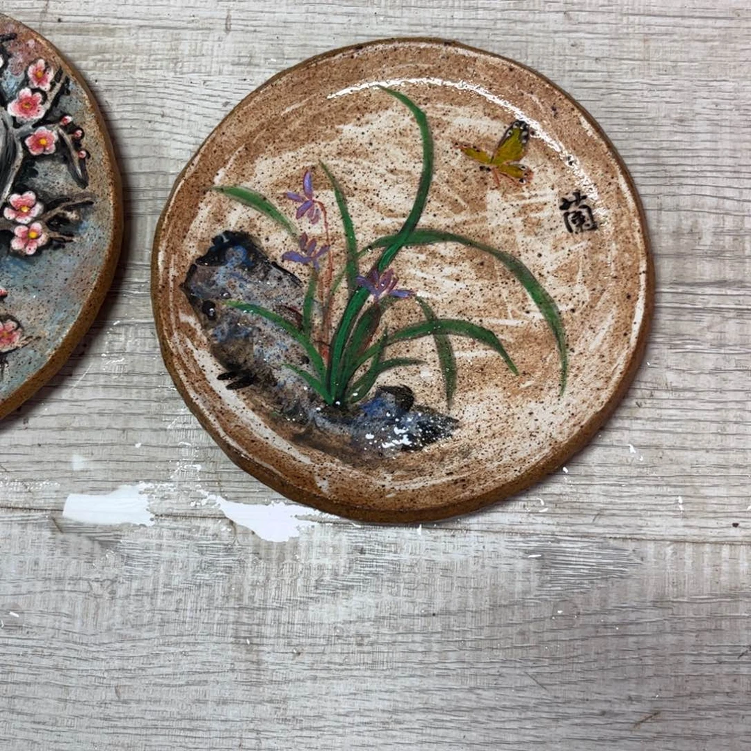 周***元泥塑古镇炻陶花盆