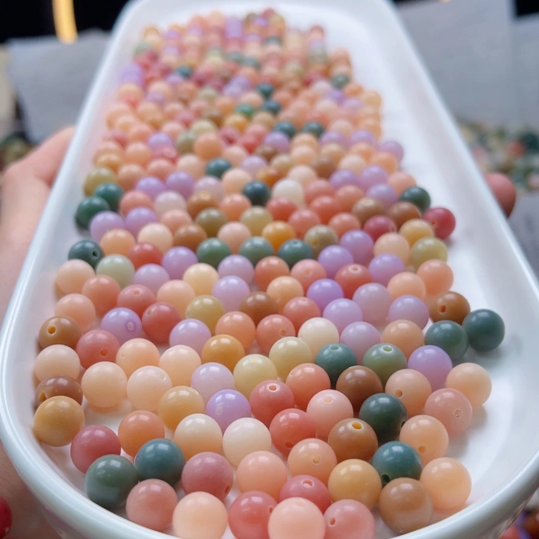 吊坠白玉菩提q8mm/100+10颗多宝小米珠