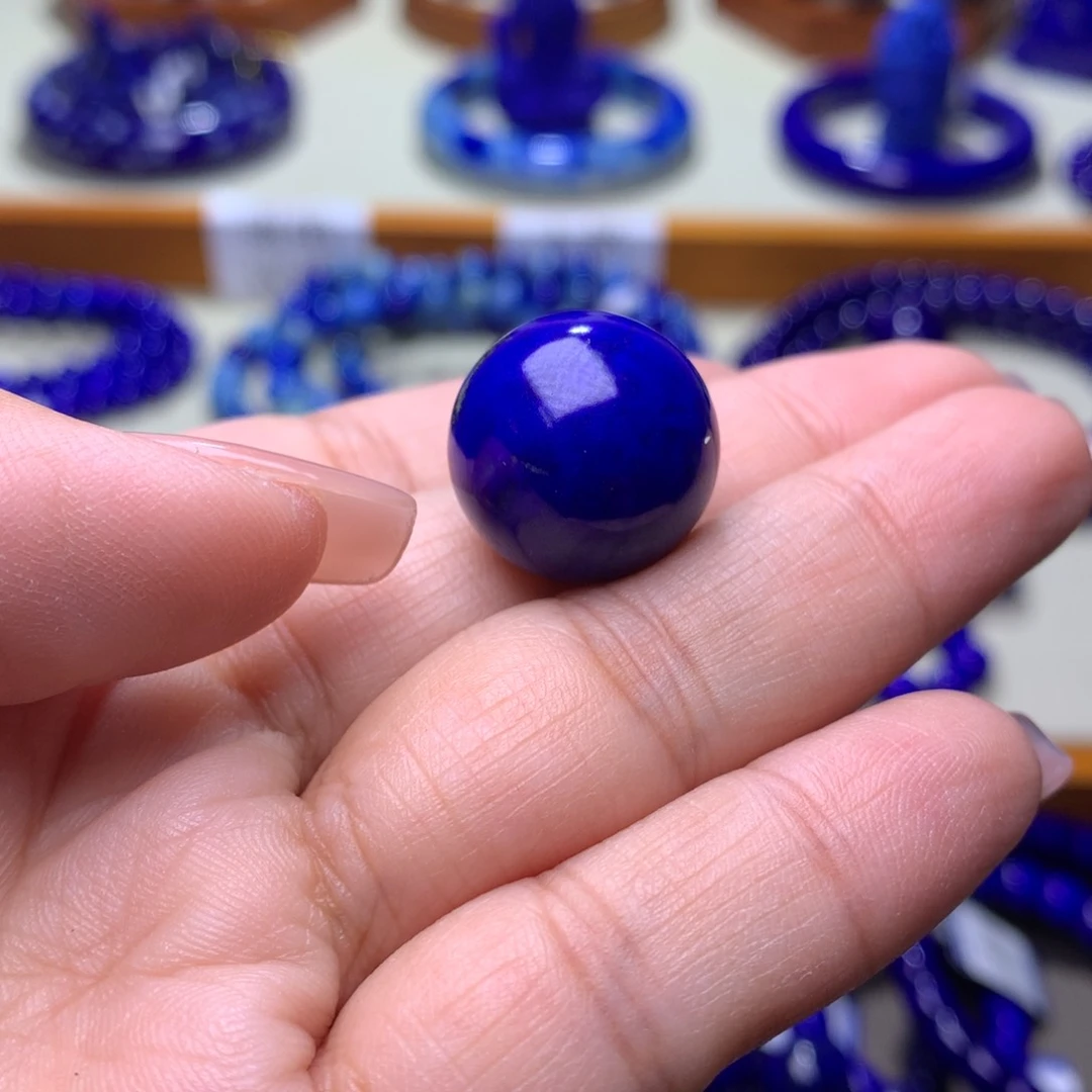 青金石单珠未镶嵌猫*18m