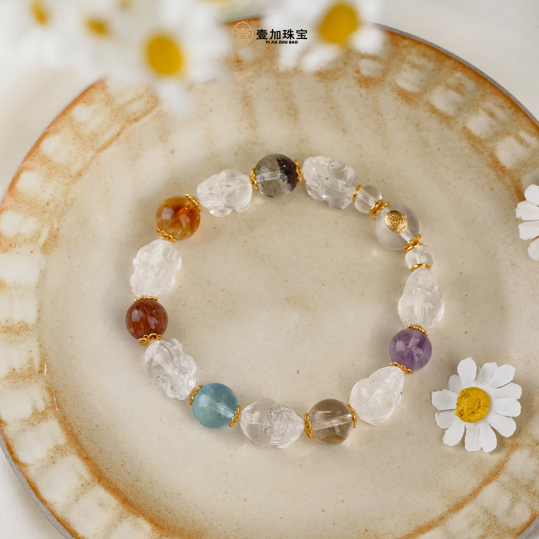 壹加师姐|手工设计水晶多宝手串多样性发一7493n