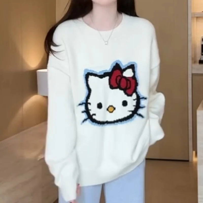 新款休闲百搭纯色卡通慵懒毛衣LK2507182