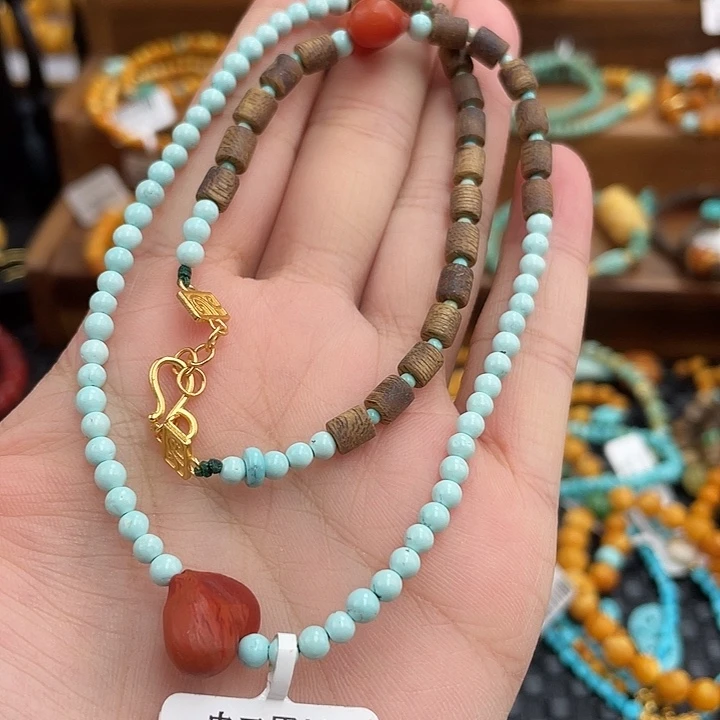 绿松石未镶嵌颈饰项链