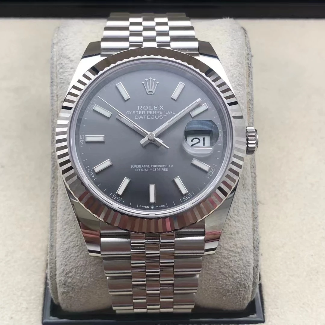95新 Rolex/劳力士 20年日志型126334灰盘条刻男士经典自动机械表