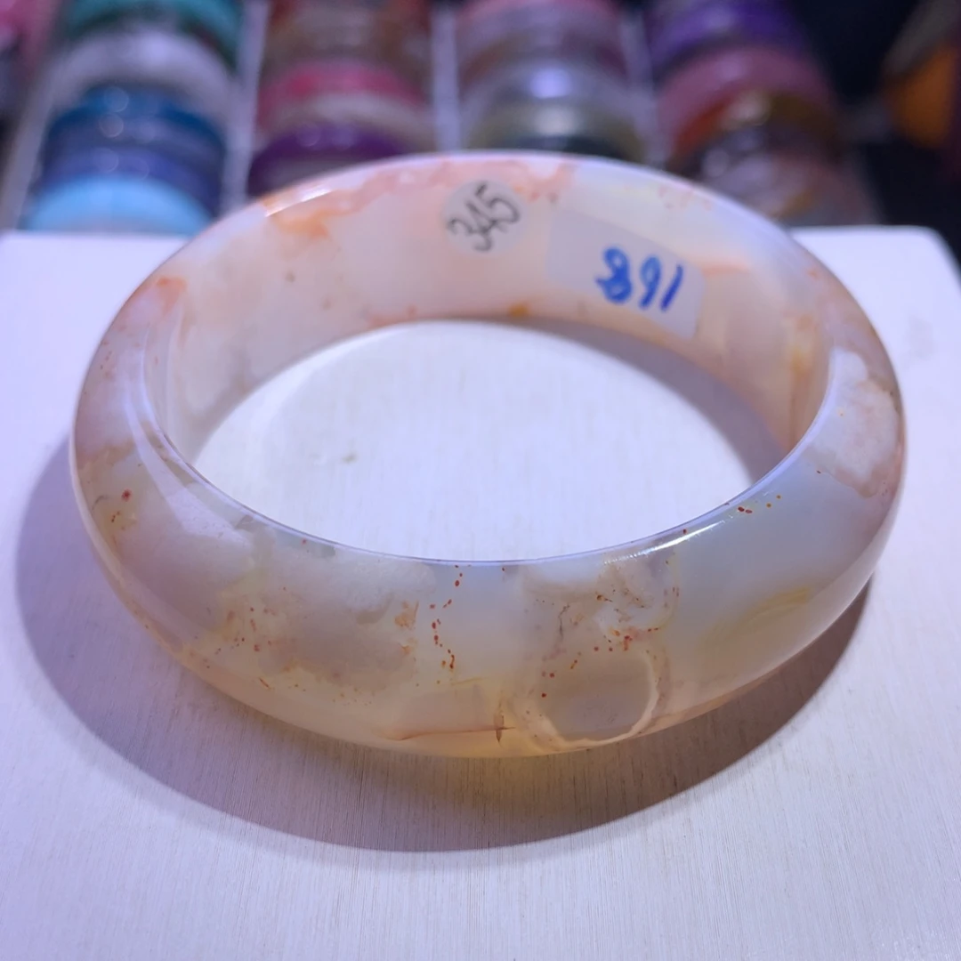 手镯水晶未镶嵌樱花玛瑙62.1圈345