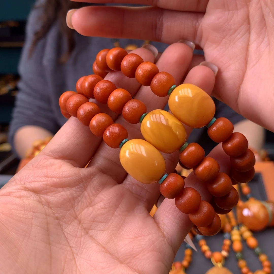 蜜蜡未镶嵌手串多样性发一