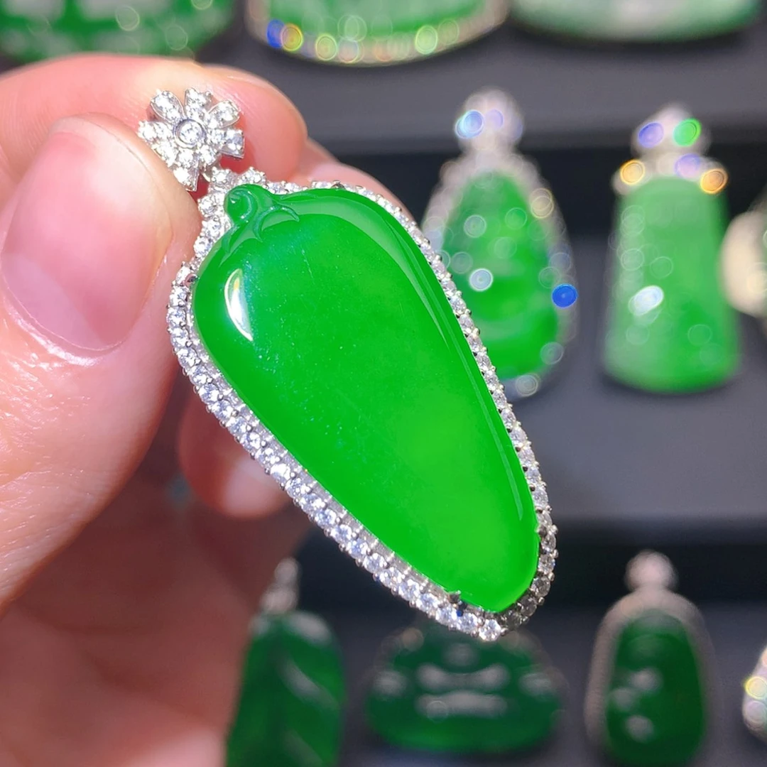 【闪购商品】翡翠18K金镶嵌吊坠(不含链)