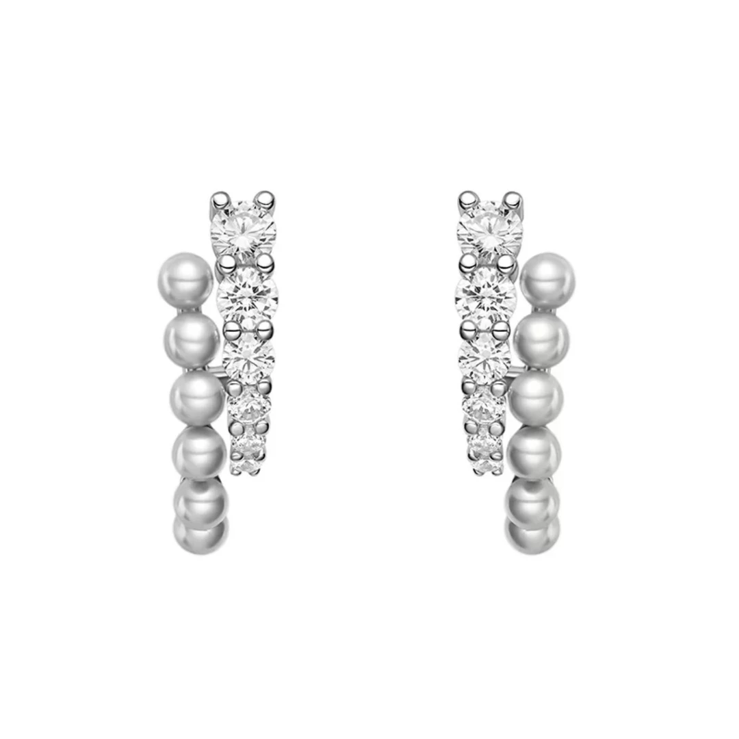 铜合金合成锆石耳饰 双层气泡耳环-1613