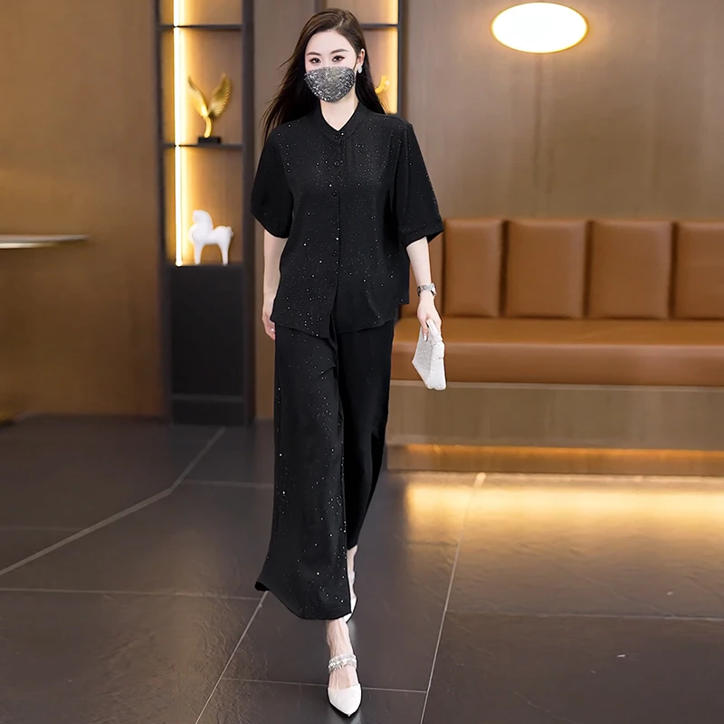 【女神新衣】时尚洋气显瘦遮肉胖妹妹两件套气质大码女装套装