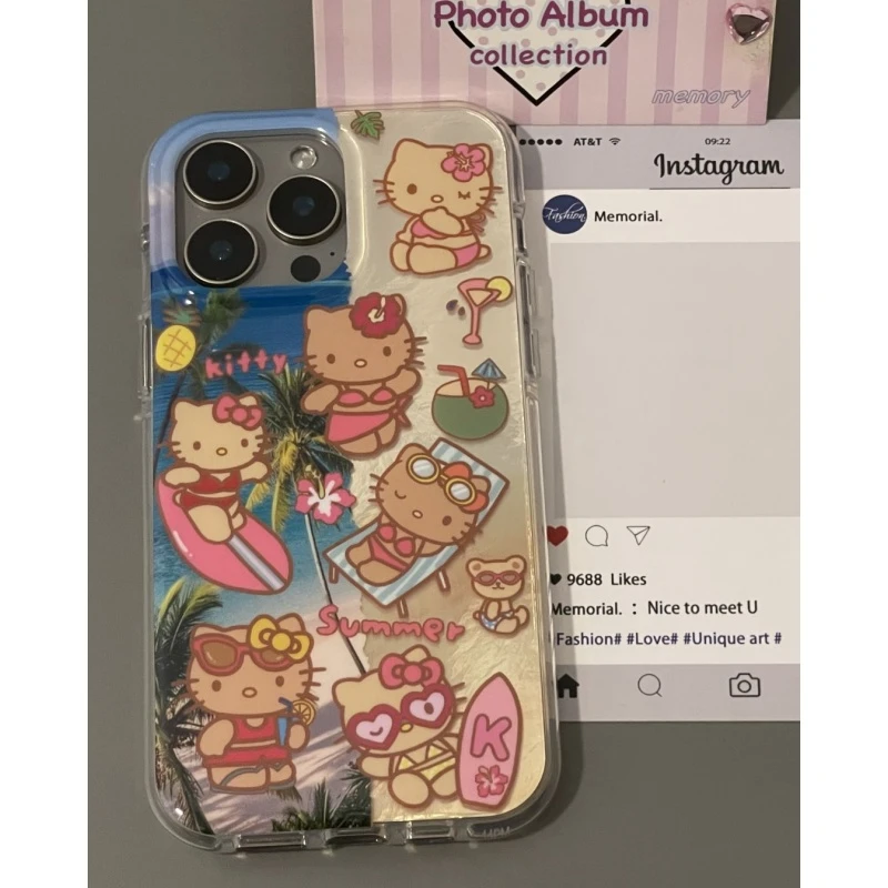 奥菲顿夏日海浪沙滩凯蒂适用iPhone16冰川手机壳华为vivo小米oppo