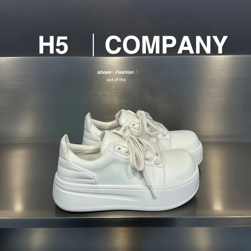 【顾茜茜专属】真皮厚底增高小白鞋女款2025新款爆款芒果娃娃鞋女鞋