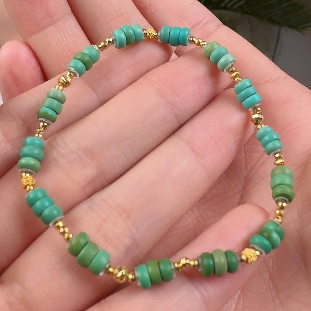 绿松石珠宝奇石18K金镶嵌