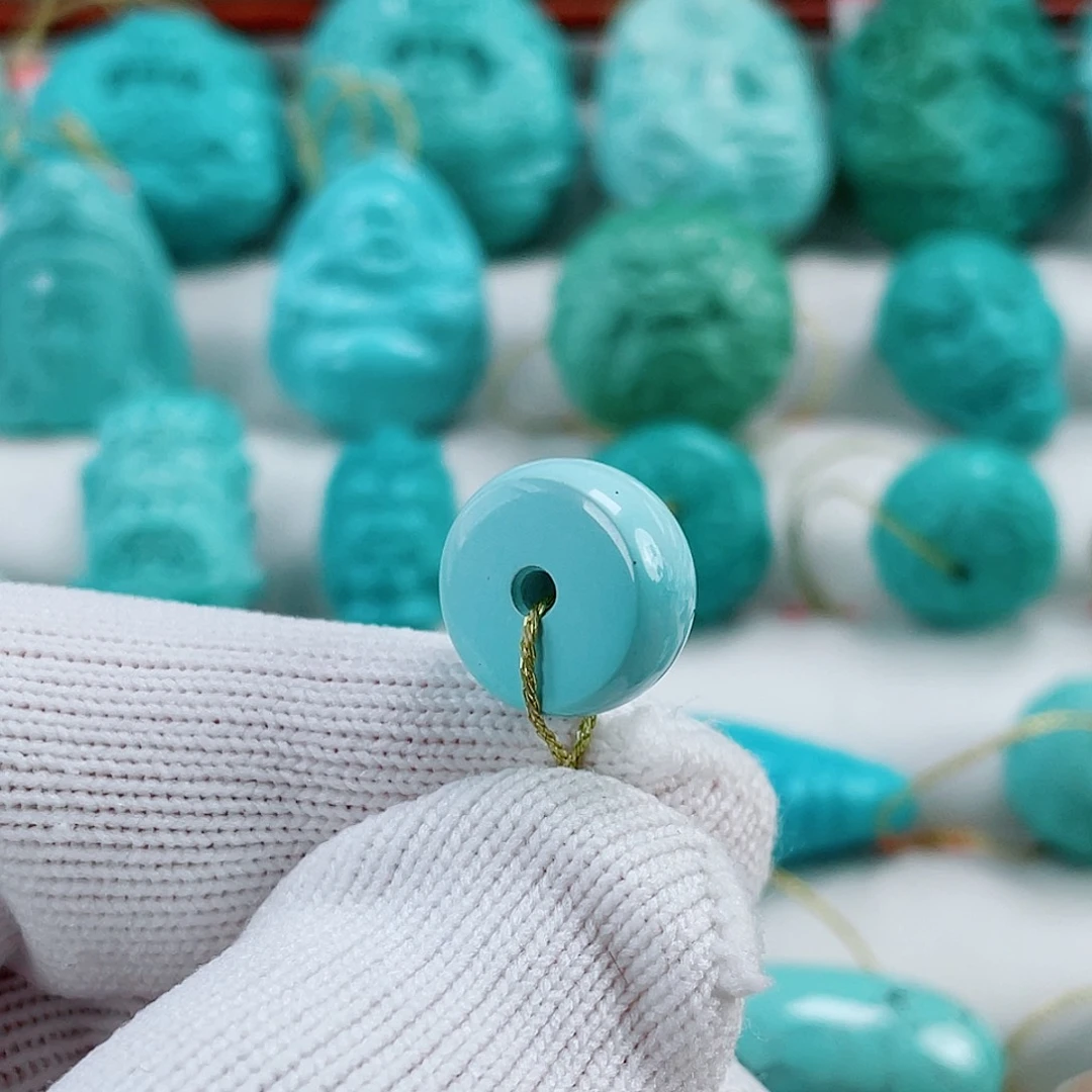 绿松石未镶嵌车挂直径12.5