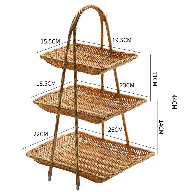 B05长方形三层点心盘桌面零食盘
