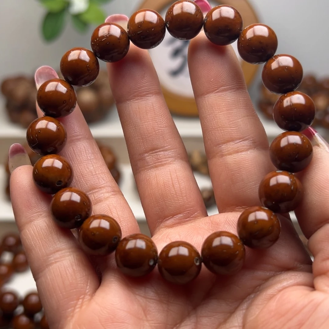 紫金鼠手串半实心光珠11