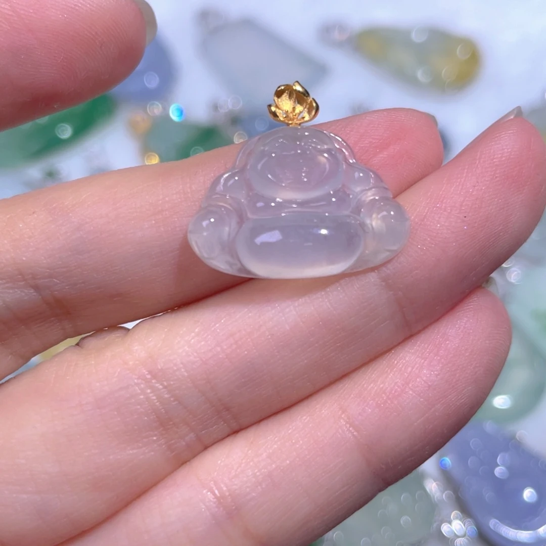 颈饰18K金镶嵌翡翠翡翠