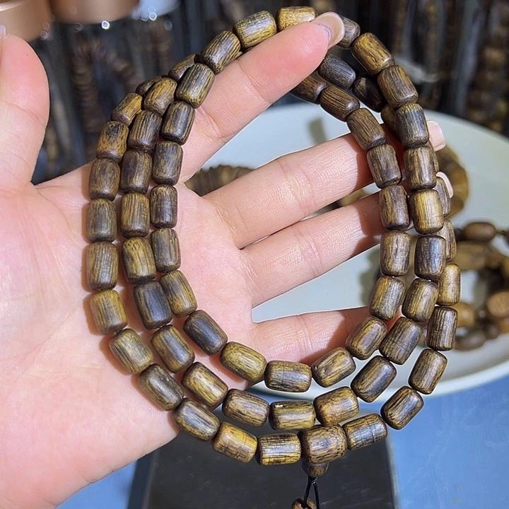 沉香手串九九沉树心油多圈蓝香0825