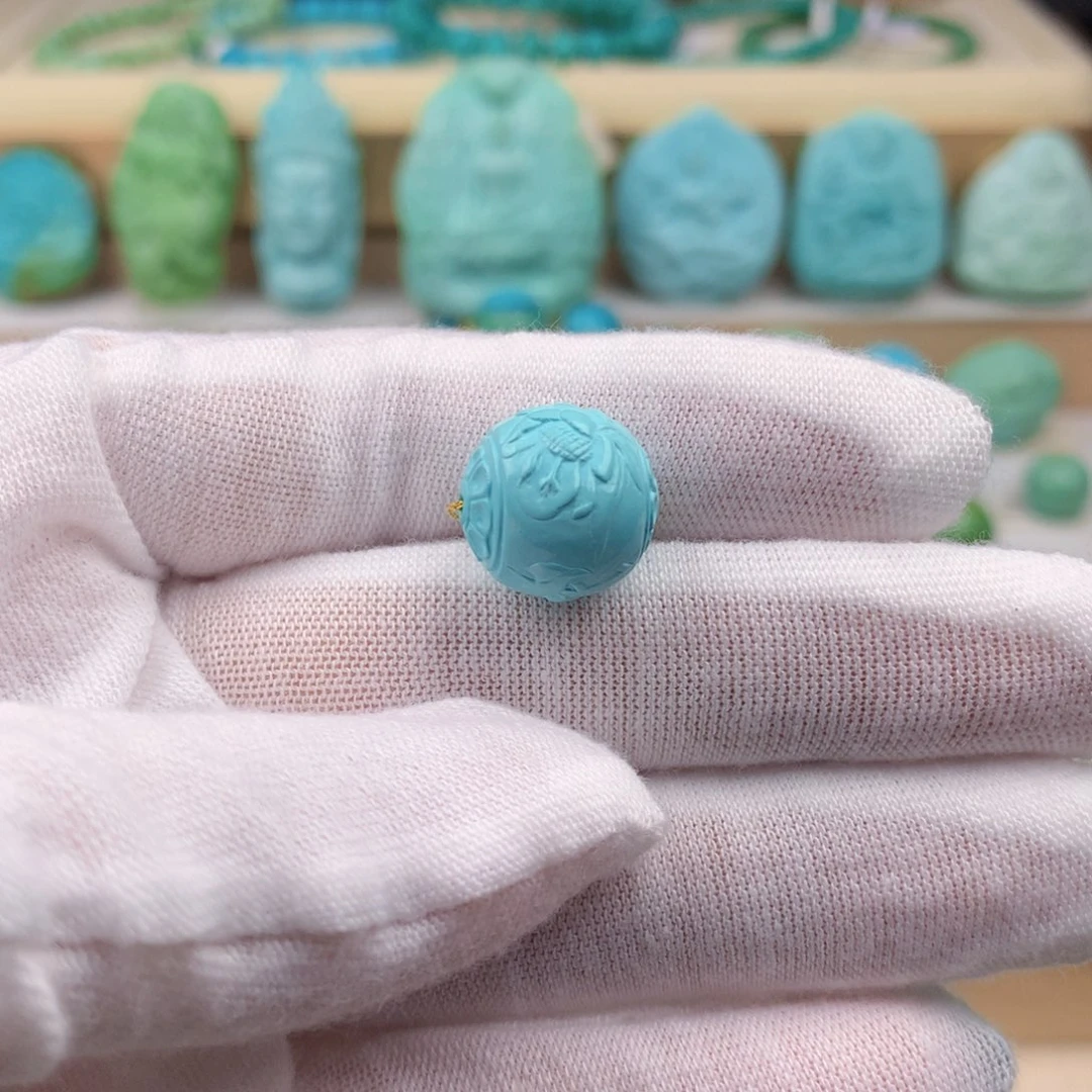 未镶嵌绿松石珠宝奇石13.3mm