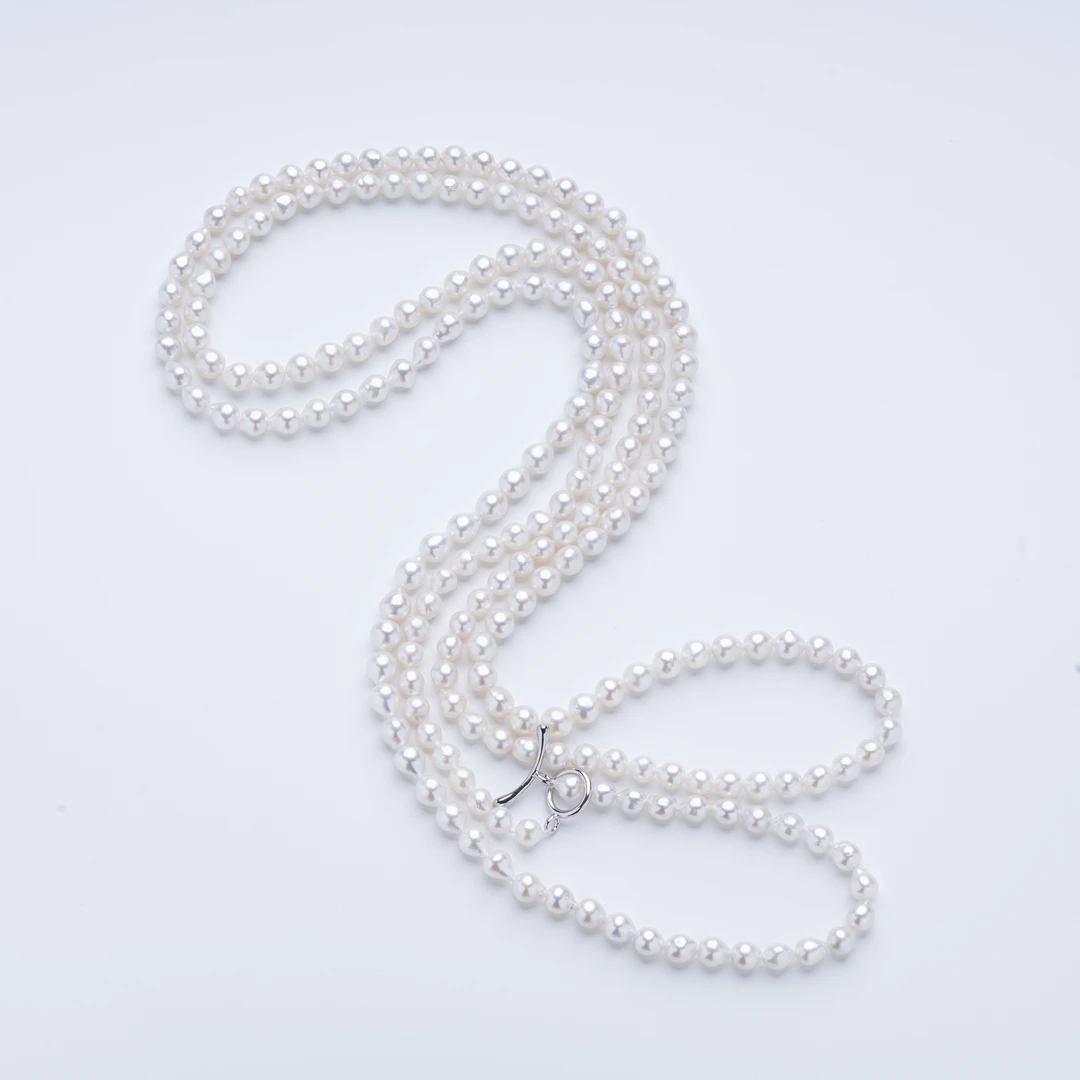 爱迪生淡水珍珠「极光水滴」1.2米长毛衣链 5-6mm【小七专属】