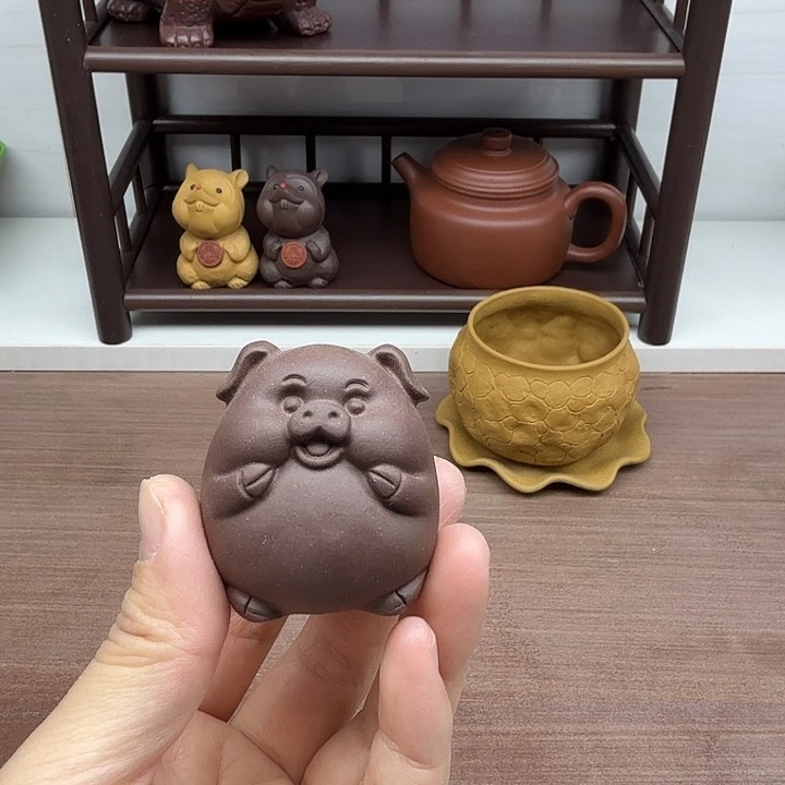 紫泥茶案猪猪茶宠