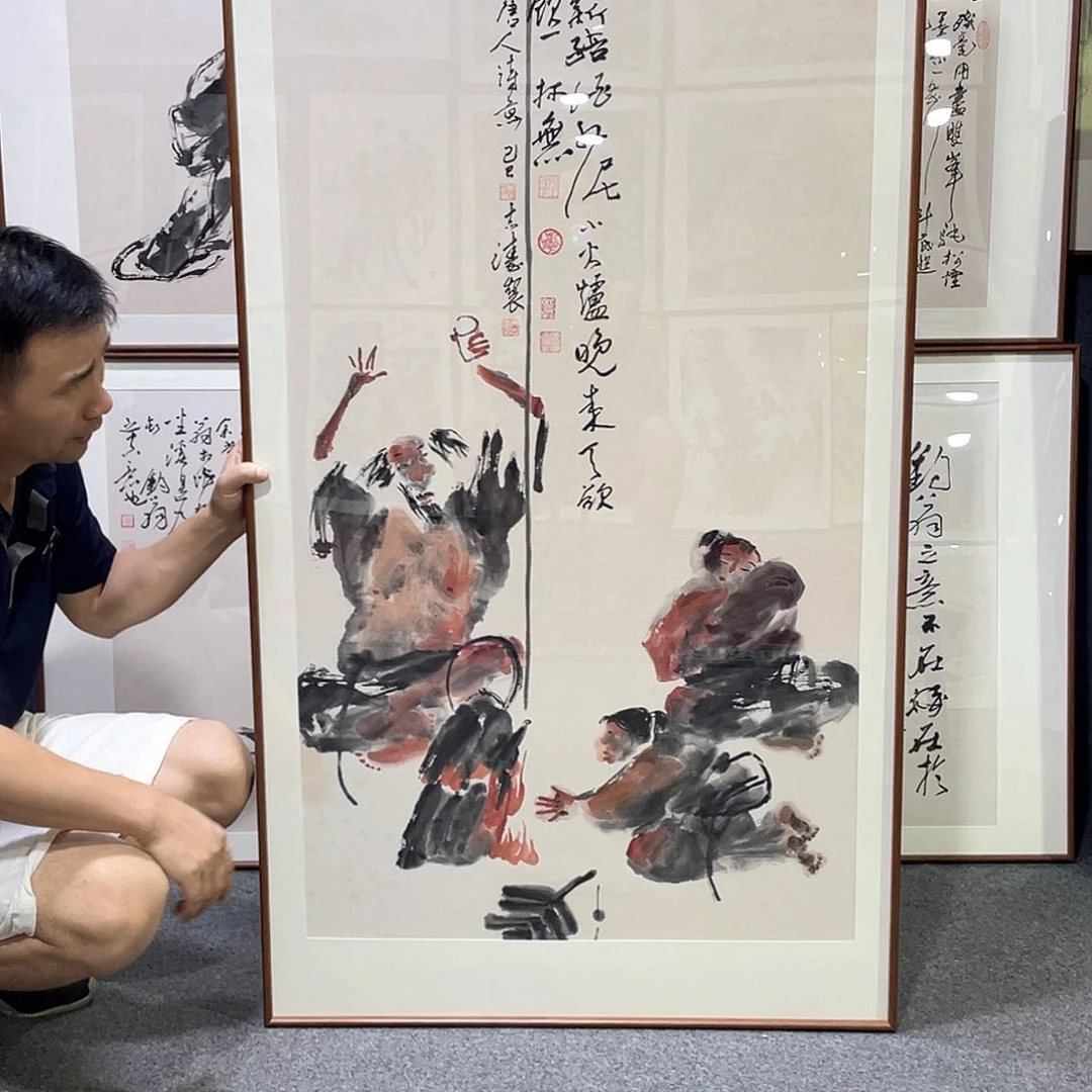 国画手绘画作品带框80/160